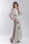 Grey embroidered dress Flower of fern